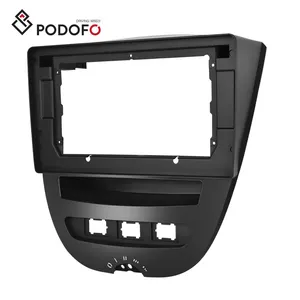 Podofo 10.1 "araba Stereo fasya paneli ABS plastik çerçeve Toyota Aygo için 2004-2014/PEUGEOT 107/citroen C1 araba fascias aksesuarları