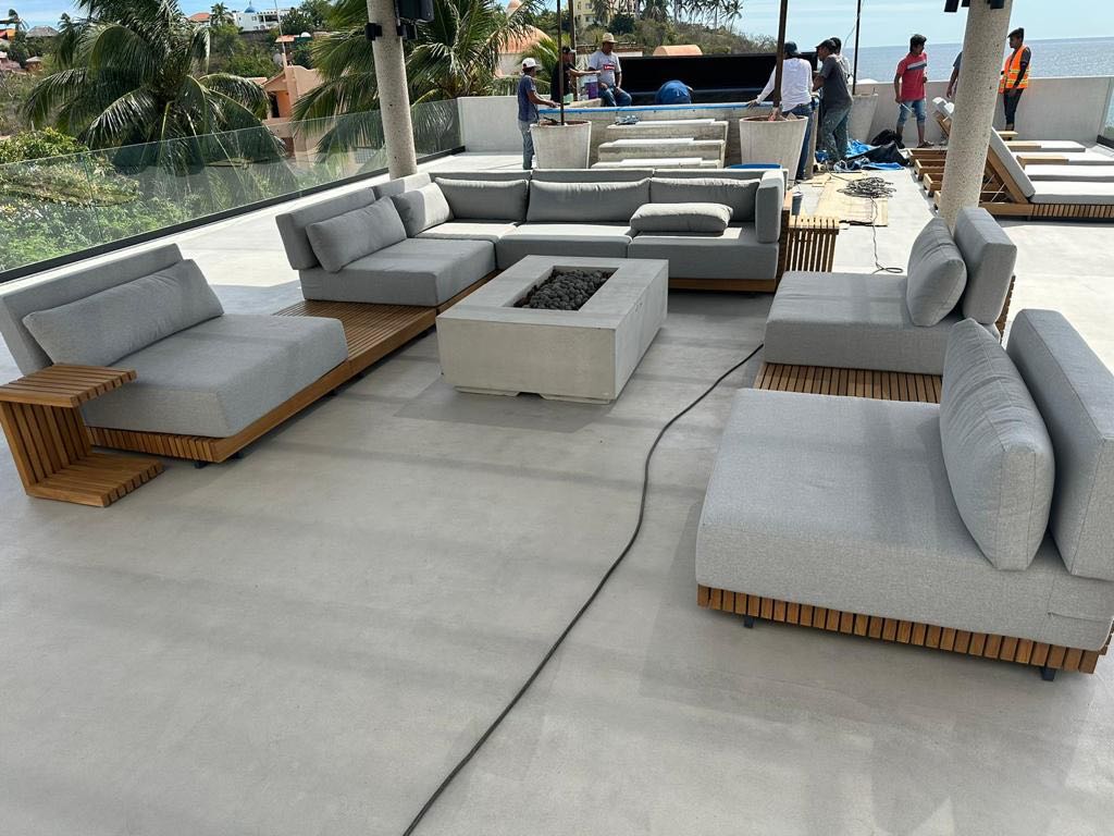 Modern Luxury outside Garden Sofa Set Outdoor Furniture Teak patio furniture