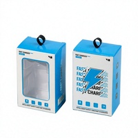 Boîte de chargeur en carton écologique pliable avec fenêtre pour l'électronique grand public, logo personnalisé