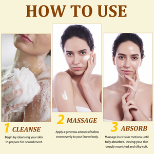 Venta al Por Mayor de <span class=keywords><strong>Crema</strong></span> de Sebo Orgánica sin Aroma Loción <span class=keywords><strong>Corporal</strong></span> de <span class=keywords><strong>Rápida</strong></span> <span class=keywords><strong>Absorción</strong></span> Humectante Batido de Sebo de Res y Bálsamo de Miel para la Piel - Product Image 6