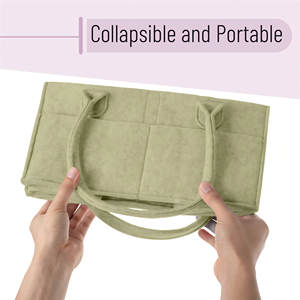 Baby Diaper Organizer Storage Bag Felt <b>Caddy</b> Changing <b>Nappy</b> Stuff Carrier - Product Image 5