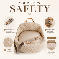 Lit pour chien pliable ovale portable, lit pour animaux de compagnie 3-en-1, siège de voiture pour chien, sac de transport pour animaux de compagnie, imperméable et matelassé pour chiens de petite et moyenne taille