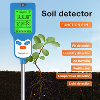 Testeur de sol intelligent 6in1 en gros d'usine pour la détection de sol de pH d'humidité de la température PH-mètre de sol agricole et de jardin