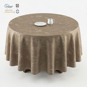 Mantel Rectangular de Poliéster Lavable, Azul Marino, de 8 pies, con Diseño Floral Jacquard, Personalizable, Impermeable y Duradero para Banquetes - Product Image 1