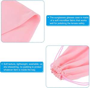 माइक्रोफाइबर ड्रॉस्ट्रिंग धूप पाउच स्की गॉगल केस थोक आंखों के चश्मे मामले और बैग - Product Image 6