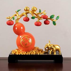 Estatua de Calabaza Ornamental Pintada a Mano de Alta Calidad al Mejor <span class=keywords><strong>Precio</strong></span>, Moldes de Resina para Esculturas, Artesanía, Figurita de Feng Shui para Decoración de Estanterías - Product Image 2