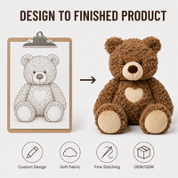Ours en peluche marron personnalisé, jouet en peluche doux anti-stress, impression de logo personnalisée, emballage cadeau, OEM ODM, faible MOQ, fabricant de peluches