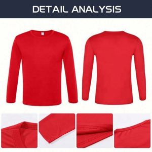 Promotion Cheap Woven Quick Dry Polyester Crew Neck Long Sleeve Unisex <b>T</b>-Shirts - Product Image 4