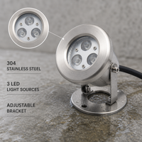 Lampu Air Mancur Bawah Air RGB Outdoor Submersible IP68 Stainless Steel Kontrol DMX512 Garansi 5 Tahun untuk Kolam Taman Air