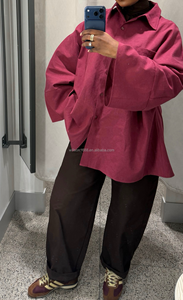 Camicetta Elegante e Casual Willson di Alta Qualità, Semplice e Larga, a Maniche Lunghe per Donne Musulmane, Camicia <span class=keywords><strong>Oversize</strong></span> Estiva Traspirante in Cotone - Product Image 5