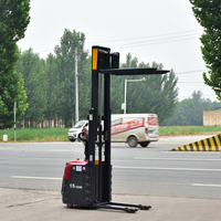 Gerbeur électrique 1000 kg CDD10 48V 32AH avec batterie au plomb, chariot élévateur à conducteur assis, fourches 1220 mm pour manutention en entrepôt