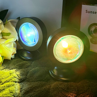 Lampe Projecteur de Coucher de Soleil Arc-en-Ciel LED RGB de Nuit USB Haute Qualité, Style Moderne, Corps PC Noir, Télécommande, Lumières Maison Intelligente