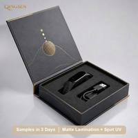 Boîte d'emballage noire de luxe personnalisée pour bracelet intelligent, style livre magnétique, pelliculage mat, dorure à chaud pour l'électronique