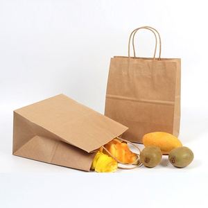 <b>Small</b> Natural Kraft Paper Gift Bags with Custom Logo & Handles for Birthday Parties & Retail <b>Shopping</b> Bulk Supply Packaging - Product Image 2