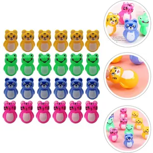 Mini Animal Tumbler Desktop Roly Toy Cartoon Tiger Bear Frog Decoración Tumbler Toys Party Favors para niños