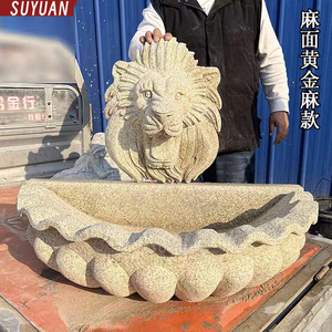<span class=keywords><strong>Fontaine</strong></span> murale <span class=keywords><strong>en</strong></span> <span class=keywords><strong>pierre</strong></span> naturelle - <span class=keywords><strong>Bassin</strong></span> sculpté à la main avec tête de lion/éléphant <span class=keywords><strong>en</strong></span> marbre et granit, élément aquatique pour la décoration extérieure du jardin - Product Image 1