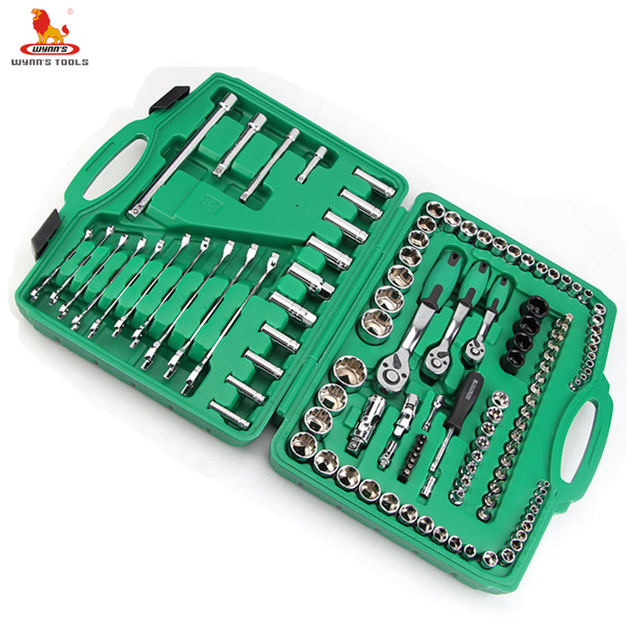 120pcs Professional Tool Sets in Cases Toolbox for 1/4" 3/8" DR.Socket Ratchet Wrench Set
