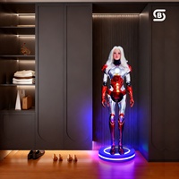 Sculpture de Robot IA Cybernetique Fille Mécanique, Décoration Artistique Futuriste pour Salon et Bureau, Figurine Créative de Bureau, Jouet Tendance