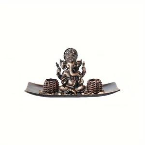 Statue <span class=keywords><strong>de</strong></span> Bouddha Rétro Dorée, Porte-bougie en Résine, Style Bouddhiste, Décoration Artisanale pour la Maison - Product Image 3