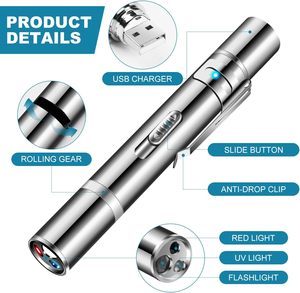 Luxury <b>Cat</b> Toy Laser Pointer 5 Adjustable Patterns USB Recharge Long Range 3 Modes Training Chaser Interactive Toy Stainless - Product Image 5