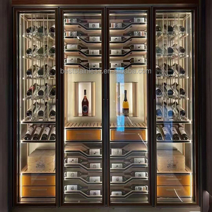 Modern Home <strong>Mini</strong> Luxury <strong>Drawer</strong> Lighted Black Furniture Coffee Wine Cellar Bar Showcase Living Room Cabinets with Glass Display - Product Image 1