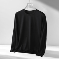 Camiseta de Manga Larga con Cuello Redondo para Hombre, Ligera, Capa Base, Se Puede Usar por Dentro o por Fuera, Combinable con Todo, Cómoda y Personalizable