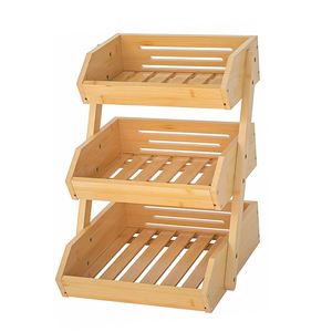 بالجملة حامل تخزين 3 طبقات من الخيزران والخضروات سلة فواكه للخبز والوجبات الخفيفة والخضار - Product Image 2