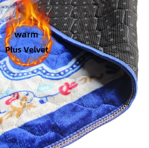 Tapis de prière rectangulaire en polyester gaufré épais antidérapant en flanelle, fabriqué à la machine, à poils ras, rembourré, couleur unie, très populaire auprès des musulmans - Product Image 5