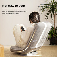 Sillón Reclinable Giratorio y Plegable de Terciopelo Teddy, Tipo Luna, de una Plaza, para Sala de Estar, Lectura Informal