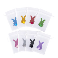 Produits de fête de Pâques faveurs cadeau lapin imprimé bonbons sac à cordon lin lapin Goodie sacs 13*18cm