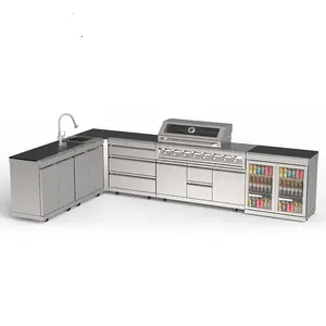 Simple Operation Custom Aluminum Alloy Outdoor Kitchen Equipment Gas Barbecue Oven BBQ Grills