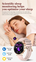 I220 Damen-Smartwatch zum Anrufen und Tätigen von Anrufen, 1,27-Zoll-Fitness-Tracker, Herzfrequenz-, Schlaf- und Blutsauerstoff-Monitor ODM