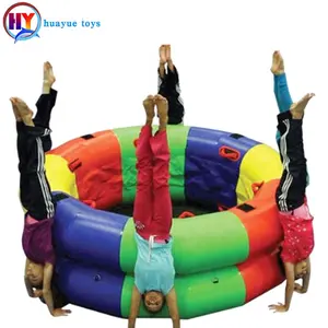 Thân Thiện Với Môi PVC Body Building Thể Dục Dụng Cụ Inflatable Wheel Fitness Mat Air Trampoline Đối Với Thể Dục Dụng Cụ