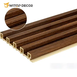 Dekorasi Interior serat kayu seri Marmer imitasi Panel Louver PVC untuk dinding
