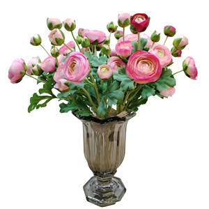 Haute qualité mariage fleurs artificielles plantation cheveux 5 têtes rosée Lotus salon Table décoration soie le tissu fleur Lu Lian - Product Image 6