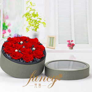 Fiori di rose personalizzati in scatola di velluto di alta qualità lungo tempo di durata 12 pz conservato per sempre ghirlande Decorative rosse - Product Image 2