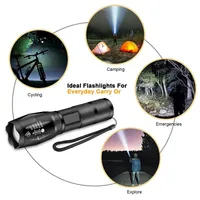 Lampe torche COB LED T6 avec zoom, corps en alliage d'aluminium rechargeable, 5 modes, puissante, pour la défense personnelle, charge USB d'urgence