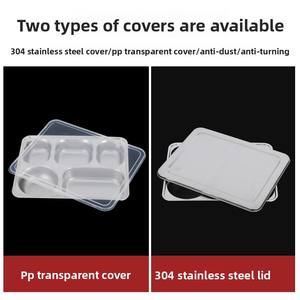 Nampan makan siang sekolah baja tahan karat 304 anak-anak piring kompartemen dalam dengan tebal dibagi Kantin Makanan Cepat & piring - Product Image 2