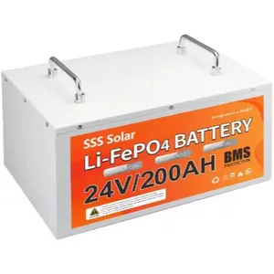Alimentation solaire Anhui SSS 24v 200ah 6000 + temps de cycle profond batteries au lithium-ion LiFePo4 avec gestion BMS