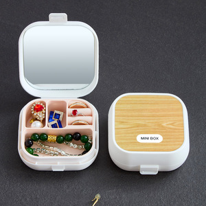 Modern Square Compact Portable Custom Plastic Jewelry Storage Box with Button Closure for Necklace and <b>Earring</b> Travel <b>Case</b> - Product Image 4
