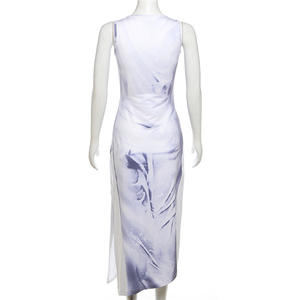 Abito Estivo e Primaverile Senza Maniche con Stampa 3D Personalizzata, Vestito Aderente a Contrasto di Colore, Taglie S M L - Product Image 5