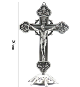 Crucifijo Católico de Jesús con Base, Adorno Religioso, 20*12cm - Product Image 3