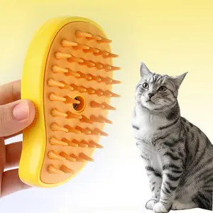 Dry and Wet Steam Cat Brush Silicone Massage Brush Essential Tool for Small Animal Hair Care and Bathing Grooming Best Selling