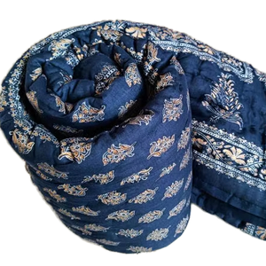 handblock printed handstitch <b>indian</b> tradition cottan filling <b>quilt</b> - Product Image 1