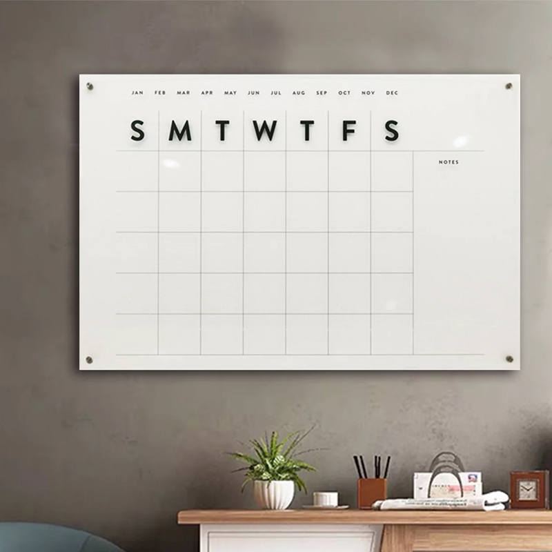 Пользовательский акриловый календарь 18x24 дюйма, ежемесячный Еженедельный планировщик, настенные акриловые календари