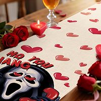 Chemin de table pour la Saint-Valentin 13 * 72 pouces Chemin de table rouge à cœur, utilisé pour la décoration de la Saint-Valentin et des anniversaires