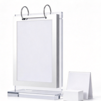 Présentoir de table A4T en acrylique écologique et portable, surface polie, porte-cartes et support de menu pour restaurants et magasins, Easy Factory