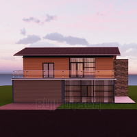 Maison familiale de 257.4 m² 5 chambres à coucher Maison modulaire préfabriquée de 2 étages clé en main entièrement finie en Côte d'Ivoire