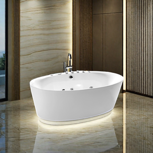 Vente en gros Baignoires autoportantes modernes en acrylique pour bateaux Baignoires autoportantes ovales en béton propres pour le massage par trempage des hôtels Approvisionnement en Chine - Product Image 1