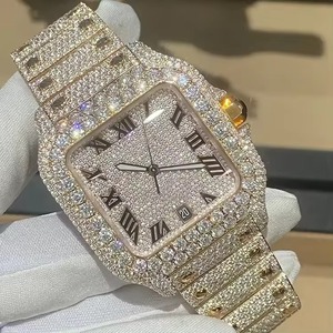 Reloj de Lujo con Diamantes Cultivados en Laboratorio, Estilo Hip Hop, para Cantantes de Rap, con Incrustaciones de Moissanita, Alta Calidad, Envío Directo - Product Image 4